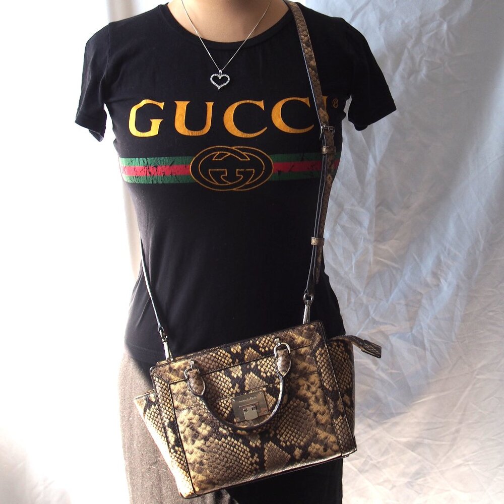 Michael Michael Kors Python Snake Embossed Leathe… - image 3